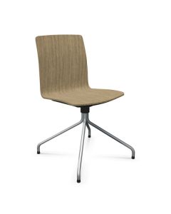 ProfiM Com K12HS Besucherstuhl mit drehbarem Spinnenfuß, Holzschale und Gleiter