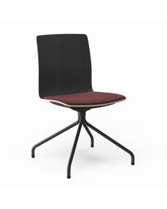 ProfiM Com K22HS Besucherstuhl mit drehbarem Spinnenfuß, Holzschale und Sitz gepolstert
