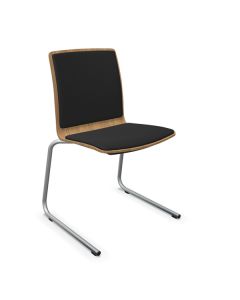 ProfiM Com K32V2 Besucherstuhl mit C-Fußgestell, Holzschale, Sitz und Rücken gepolstert