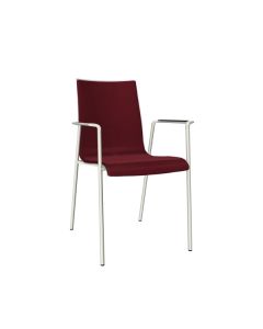 Brunner Fina 6458/A Stapelstuhl mit Vierfußgestell, Kunststoffschale und Armlehnen