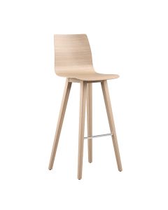 Brunner Fina Bar 6821 Barhocker mit Schale und Vierfußgestell aus Holz