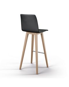 Brunner Fina Bar 6831 Barhocker mit Vollpolsterschale und Vierfußgestell aus Holz