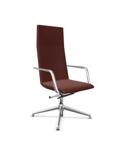 Brunner Fina Soft 6734/A Konferenzsessel mit Gewichtseinstellung, hoher Rückenlehne und offenen Armlehnen