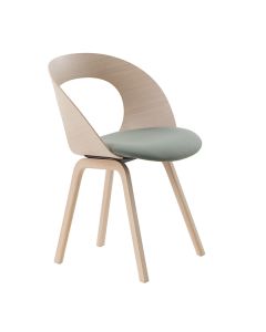 Brunner Mudra 8817 Schalenstuhl mit Vierfußgestell aus Holz und Sitz gepolstert
