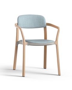 Brunner Nate 7622/A Stapelstuhl mit Vierfußgestell, Armlehnen, Sitz und Rücken gepolstert