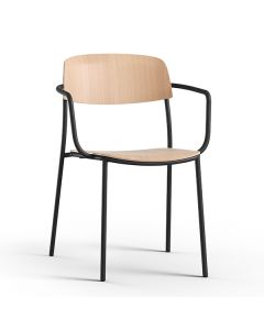 Brunner Nate S 7702/A Stapelstuhl mit Vierfußgestell und Armlehnen