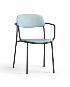 Brunner Nate S 7722/A Stapelstuhl mit Vierfußgestell, Armlehnen, Sitz und Rücken gepolstert