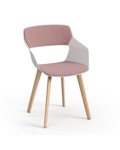 Brunner Scoop 4813 Schalenstuhl mit Vierfußgestell aus Holz und Armlehnen