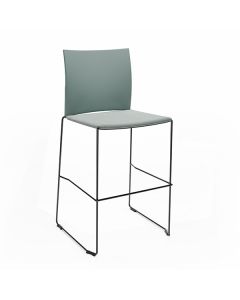 ProfiM Ariz 560CV Barhocker mit Kufengestell, Sitz gepolstert und Rückenlehne aus Kunststoff