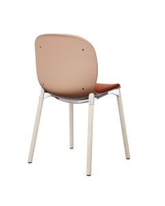 ProfiM Noor 6080SB Stuhl mit Kunststoffschale, Vierfußgestell aus Holz, Sitz und Rücken gepolstert