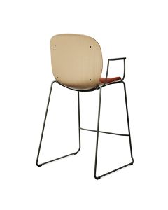 ProfiM Noor Up 6095S Barhocker mit Kufengestell, Holzschale und Sitz gepolstert