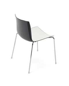 Arper Catifa 46 0251 Stuhl mit Vierfußgestell - Schale schwarz / weiß (auf Lager)