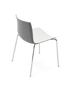Arper Catifa 46 0251 Stuhl mit Vierfußgestell - Schale anthrazit / weiß (auf Lager)