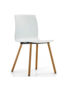 Dauphin Fiore FI 7570 Schalenstuhl mit Vierfußgestell aus Holz und Kunststoffschale