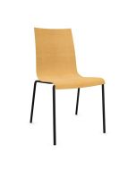Brunner Fina 6408 Stapelstuhl mit Vierfußgestell und Holzschale