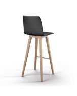 Brunner Fina Bar 6831 Barhocker mit Vollpolsterschale und Vierfußgestell aus Holz