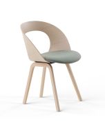 Brunner Mudra 8817 Schalenstuhl mit Vierfußgestell aus Holz und Sitz gepolstert