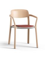 Brunner Nate 7612/A Stapelstuhl mit Vierfußgestell, Sitz gepolstert und Armlehnen