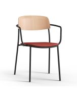 Brunner Nate S 7712/A Stapelstuhl mit Vierfußgestell, Sitz gepolstert und Armlehnen