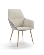 Brunner Ray Soft 9623 Polstersessel mit Vierfußgestell aus Holz, Armlehnen und mittlerer Rückenlehne