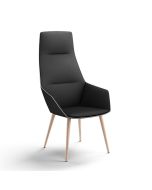 Brunner Ray Soft 9633 Polstersessel mit Vierfußgestell aus Holz, Armlehnen und hoher Rückenlehne