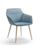 Brunner Ray Soft 9663 Polstersessel mit Vierfußgestell aus Holz, Armlehnen und niedriger Rückenlehne