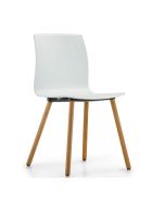 Dauphin Fiore FI 7570 Schalenstuhl mit Vierfußgestell aus Holz und Kunststoffschale