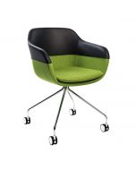 Brunner Crona 6363/A Polstersessel mit Spinnenfußgestell und Rollen