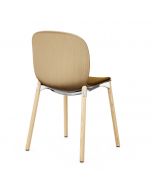 ProfiM Noor 6085S Stuhl mit Sitz gepolstert, Vierfußgestell und Schale aus Holz