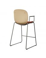ProfiM Noor Up 6095S Barhocker mit Kufengestell, Holzschale und Sitz gepolstert