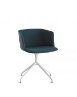Lapalma Cut S151/1 Sessel mit drehbarem vierstrahligem Gestell aus Alu und bezogener Sitzinnenseite