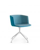 Lapalma Cut S152/1 Sessel mit drehbarem vierstrahligem Gestell aus Alu und komplett bezogen
