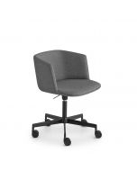 Lapalma Cut S187 Sessel mit flachem fünfstrahligem Drehgestell aus Alu, komplett bezogen und höhenverstellbar