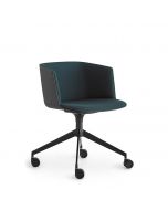 Lapalma Cut S192 Sessel mit vierstrahligem Gestell aus Alu und bezogener Sitzinnenseite