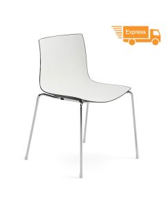 Arper Catifa 46 0251 Stuhl mit Vierfußgestell und Schale zweifarbig schwarz / weiß (Express)
