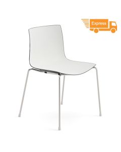 Arper Catifa 46 0251 Stuhl mit Vierfußgestell und Schale zweifarbig anthrazit / weiß (Express)