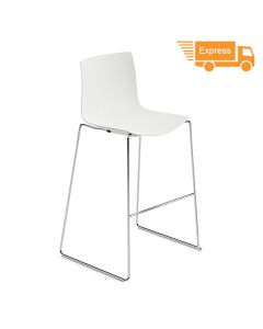 Arper Catifa 46 0471 Barhocker mit Kufengestell Höhe 111 cm und Schale einfarbig weiß (Express)