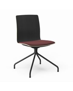 ProfiM Com K22HS Besucherstuhl mit drehbarem Spinnenfuß, Holzschale und Sitz gepolstert