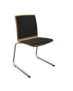 ProfiM Com K32V2 Besucherstuhl mit C-Fußgestell, Holzschale, Sitz und Rücken gepolstert
