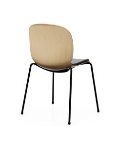 ProfiM Noor 6055S Stuhl mit Vierfußgestell, Holzschale und Sitz gepolstert