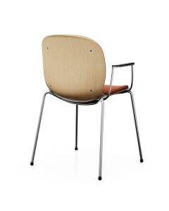 ProfiM Noor 6055SB Stuhl mit Vierfußgestell, Holzschale, Sitz und Rücken gepolstert