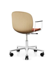 ProfiM Noor 6075S Stuhl mit 5-Arm-Fußkreuz, Holzschale und Sitz gepolstert