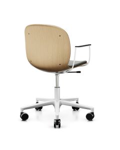 ProfiM Noor 6075SB Stuhl mit 5-Arm-Fußkreuz, Holzschale, Sitz und Rücken gepolstert
