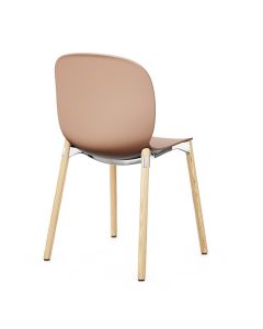ProfiM Noor 6080 Stuhl mit Kunststoffschale und Vierfußgestell aus Holz