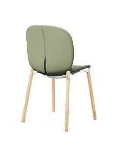 ProfiM Noor 6080F Stuhl mit Kunststoffschale, Vollpolsterung und Vierfußgestell aus Holz