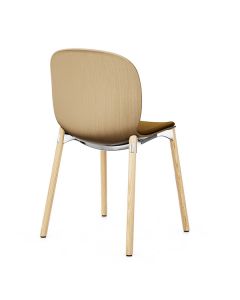 ProfiM Noor 6085S Stuhl mit Sitz gepolstert, Vierfußgestell und Schale aus Holz