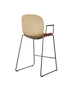 ProfiM Noor Up 6095S Barhocker mit Kufengestell, Holzschale und Sitz gepolstert