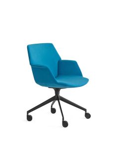 Lapalma Uno S232 Sessel mit vierstrahligem Gestell aus Alu mit Rollen und mittelhoher Rückenlehne