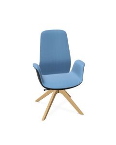 ProfiM ElliePro 10HW Sessel mit hoher Rückenlehne und Fußkreuz aus Holz